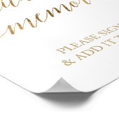 エレガント金ゴールド書道の思い出の作成サイン ポスター (角)