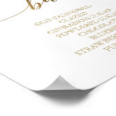 エレガント金ゴールド書道ドーナツバー標識 ポスター (角)