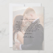 エレガント金ゴールド書道フォトオーバーレイ結婚ズ サンキューカード (裏面)