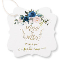 エレガント金ゴールド書道ブルーフローラブライダルシャワー