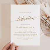 エレガント金ゴールド書道ベビー奉納 招待状