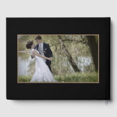 エレガント金ゴールド書道レッドフローラ結婚ズ ゲストブック (裏面)