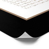 エレガント金ゴールド書道レッドフローラ結婚ズ ポスター (角)