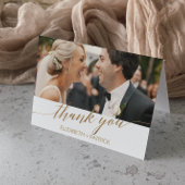 エレガント金ゴールド書道写真サンキューカード サンキューカード