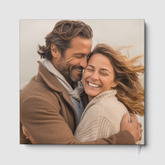 エレガント金ゴールド書道写真シックハートブラック ゲストブック (裏面)