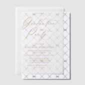 エレガント金ゴールド書道台本卒業パーティー ベラム紙招待状 (オフセット (招待状))