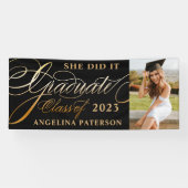 エレガント金ゴールド書道大学院生23名 横断幕 (横)