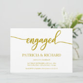 エレガント金ゴールド書道婚約パーティ 招待状 (スタンド正面)