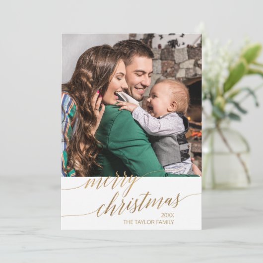 エレガント金ゴールド書道年レビュー写真 シーズンカード (スタンド正面)