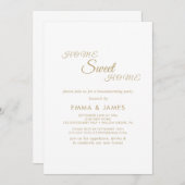 エレガント金ゴールド書道引っ越し祝いパーティーパーティー 招待状 (正面/裏面)