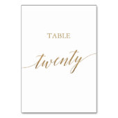 エレガント金ゴールド書道表番号20 テーブルナンバー (裏面)