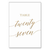 エレガント金ゴールド書道表27番 テーブルナンバー (裏面)