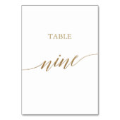エレガント金ゴールド書道表9表番号 テーブルナンバー (裏面)