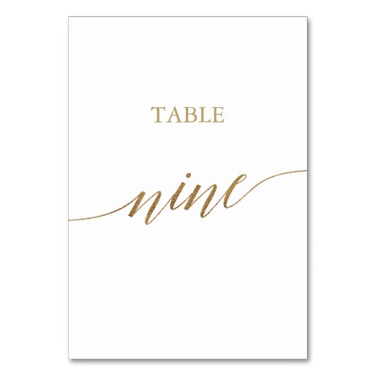 エレガント金ゴールド書道表9表番号 テーブルナンバー (正面)