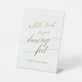 エレガント金ゴールド書道踊り足 台座サイン (正面)