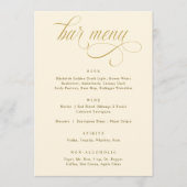エレガント金ゴールド書道高級結婚バーメニュー メニュー (正面)