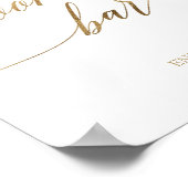 エレガント金ゴールド書道Cookieバー標識 ポスター (角)