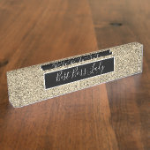 エレガント金ゴールド最高のボス デスクネームプレート (側面)