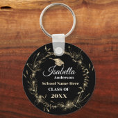 エレガント金ゴールド枠の学名卒業 キーホルダー (裏面)