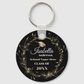 エレガント金ゴールド枠の学名卒業 キーホルダー (裏面)