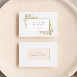 エレガント金ゴールド枠の野花企業の 名刺