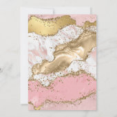 エレガント金ゴールド枠ピンクと黒アゲート結婚ズ 招待状 (裏面)