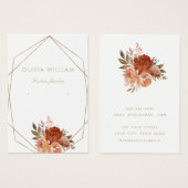 エレガント金ゴールド枠ブラックイヤリング表示カード (正面&裏面)