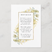 エレガント金ゴールド枠付きワイルドフラワー結婚縁取り エンクロージャーカード (正面)