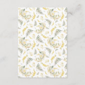 エレガント金ゴールド枠付きワイルドフラワー結婚縁取り エンクロージャーカード (裏面)