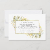 エレガント金ゴールド枠付きワイルドフラワー結婚縁取り サンキューカード (裏面)
