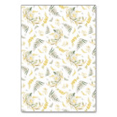 エレガント金ゴールド枠付きワイルドフラワー結婚縁取り テーブルナンバー (裏面)