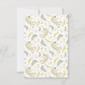 エレガント金ゴールド枠付きワイルドフラワー結婚縁取り 出欠カード (裏面)