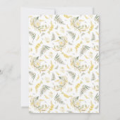 エレガント金ゴールド枠付きワイルドフラワー結婚縁取り 招待状 (裏面)