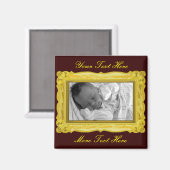 エレガント金ゴールド枠磁石 マグネット (正面/裏面)