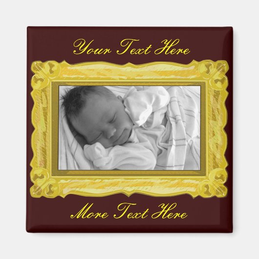 エレガント金ゴールド枠磁石 マグネット (正面)