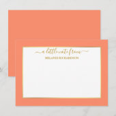 エレガント金ゴールド枠 – サイズを選択 – Coral ノートカード (正面/裏面)