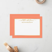 エレガント金ゴールド枠 – サイズを選択 – Coral ノートカード (正面/裏面インサイチュ)