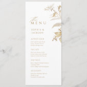 エレガント金ゴールド植物フローラ結婚メニュー メニュー (正面)