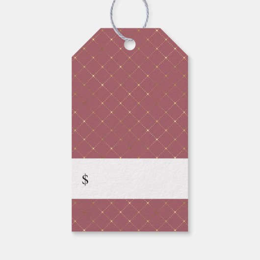 エレガント金ゴールド植物学フローラ価格ラベル ギフトタグ (裏面)