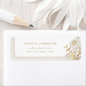 エレガント金ゴールド植物性フローラ差出人住所 ラベル (インサイチュ)