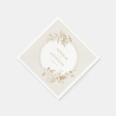 エレガント金ゴールド植物性フローラ結婚リース スタンダードカクテルナプキン (角)