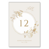 エレガント金ゴールド植物性フローラ結婚リース テーブルナンバー (裏面)
