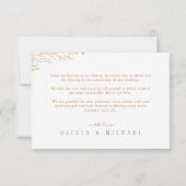 エレガント金ゴールド植物葉感謝してい写真 サンキューカード (裏面)