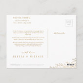 エレガント金ゴールド植物葉感謝してい写真 ポストカード (裏面)