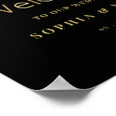 エレガント金ゴールド歓迎の結婚看板 ポスター (角)