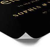 エレガント金ゴールド歓迎ゴールデン結婚ウェルカムサイン ポスター (角)