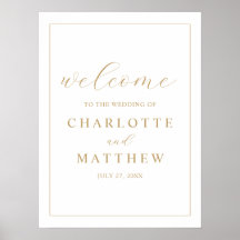 エレガント金ゴールド歓迎結婚のポスター