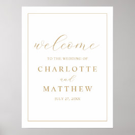 エレガント金ゴールド歓迎結婚のポスター ポスター