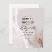 エレガント金ゴールド水彩ブライダルシャワー インビテーションポストカード (正面/裏面)