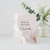 エレガント金ゴールド水彩ブライダルシャワー インビテーションポストカード (スタンド正面)